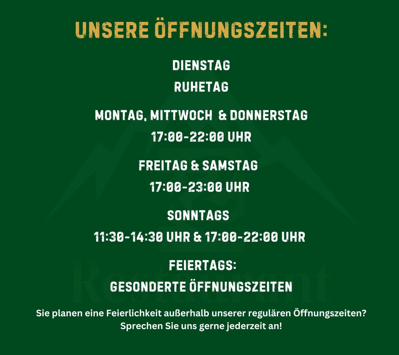 Unsere Öffnungszeiten